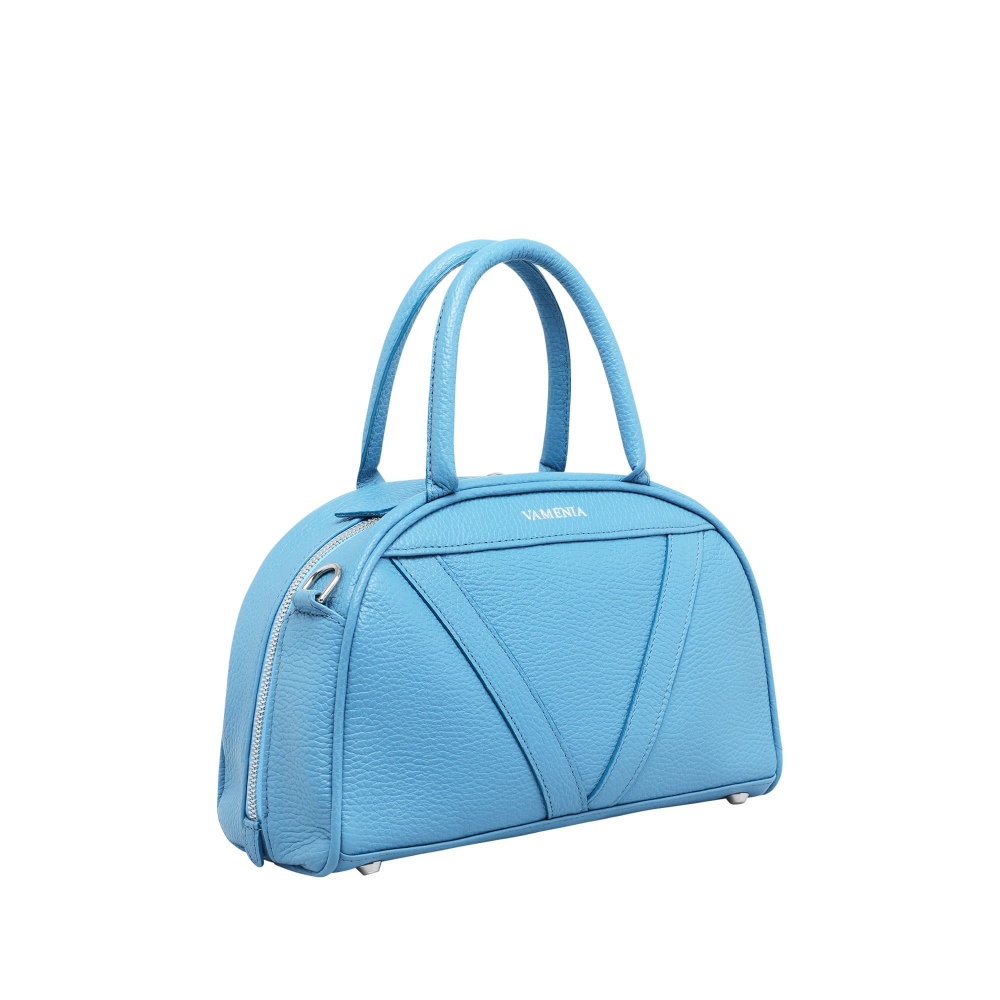 Handle bag as crossbody bag made of nappa leather light blue